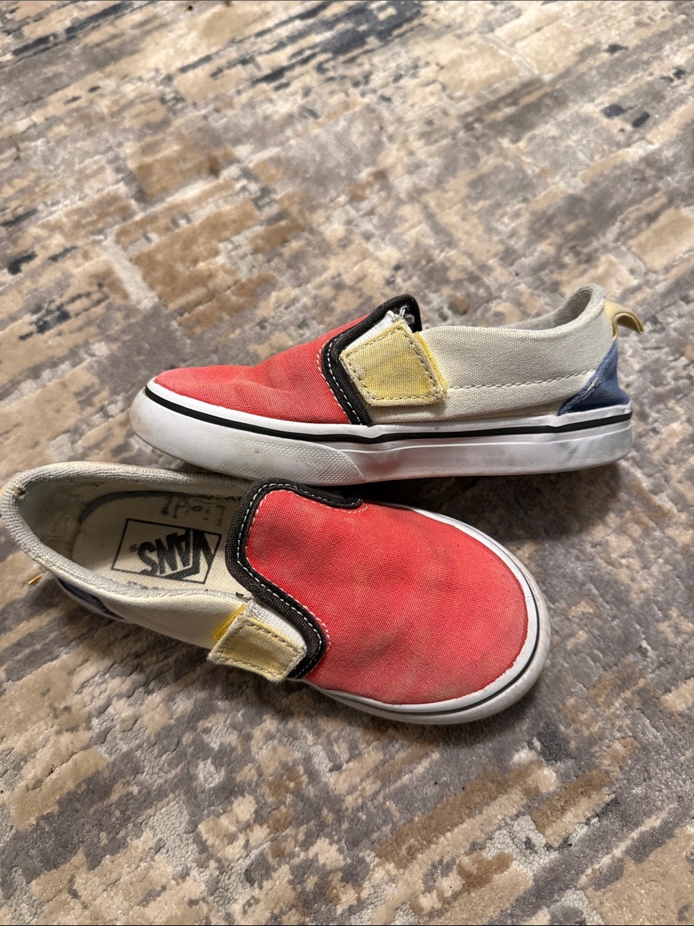 Vans Kids Slip-On in Red, Yellow & Blue